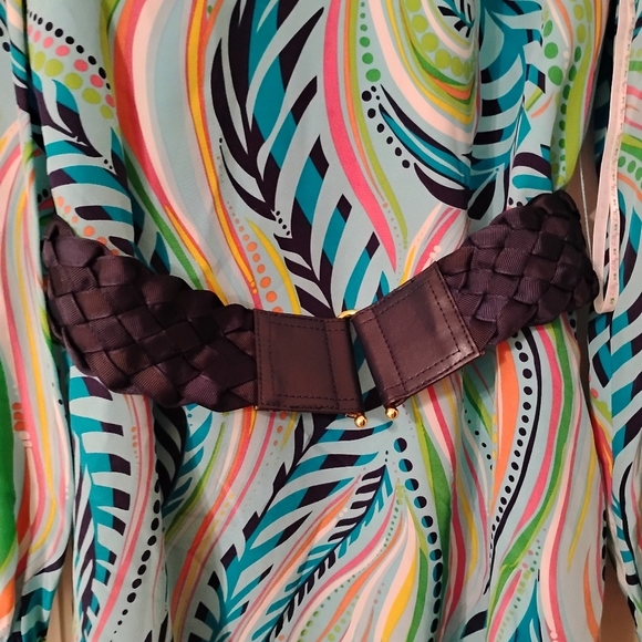 Lilly Pulitzer Wayles Silk Dress in Turquoise Multi Sea Me, Size 0 - Picture 4 of 16